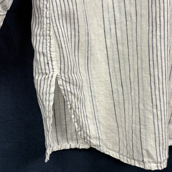 Garnet Hill Womens Long Sleeve Linen Button Up Shirt Sz M Breathable Coastal - Picture 2 of 12